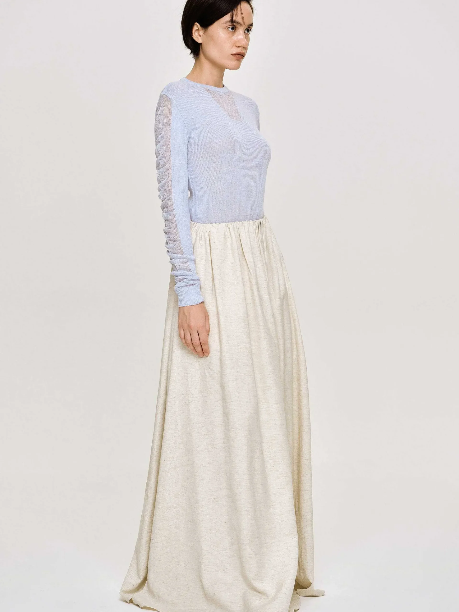Source Unknown Tricots-Tricot A Manches Transparentes, Bleu Ciel