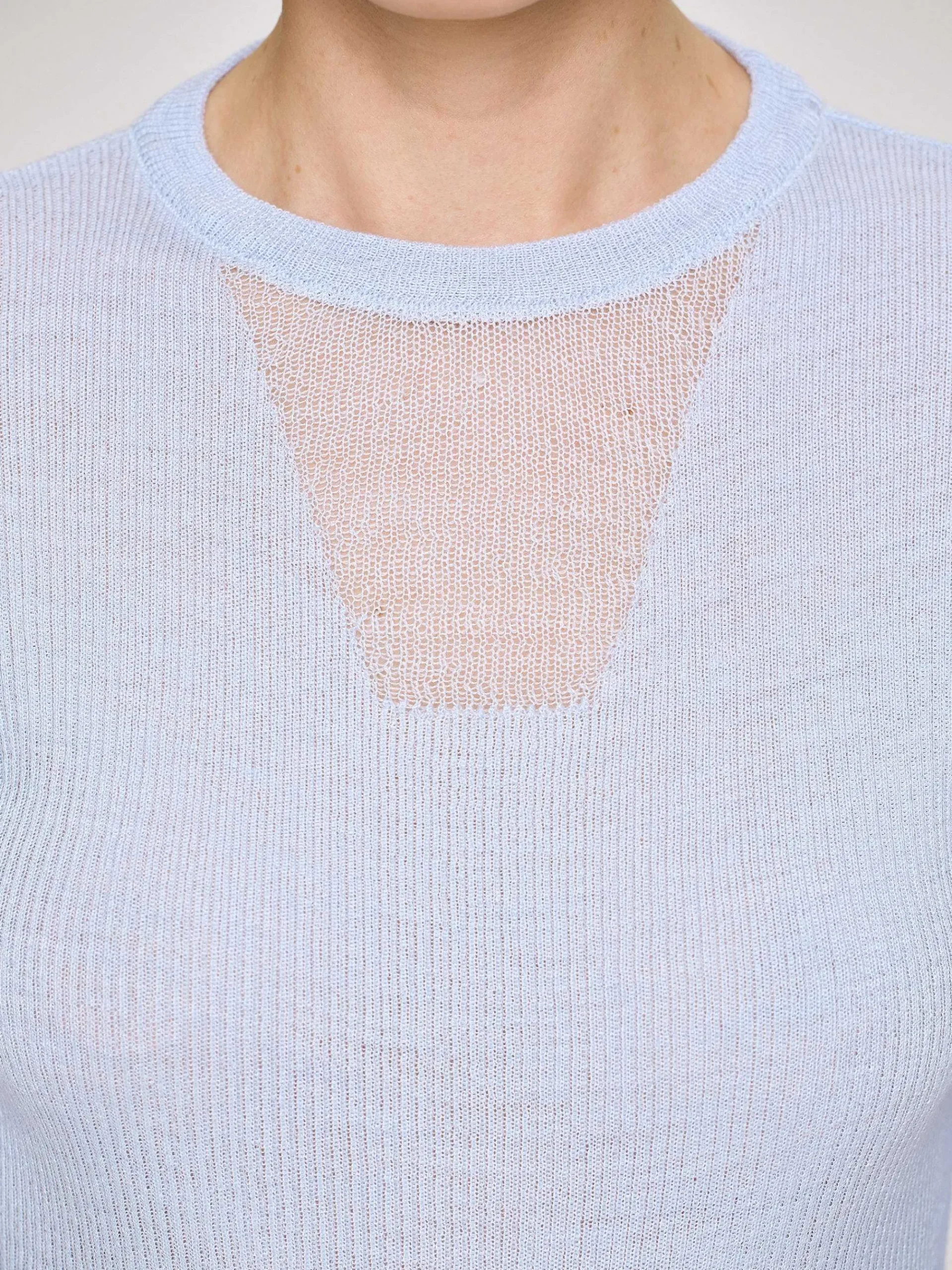 Source Unknown Tricots-Tricot A Manches Transparentes, Bleu Ciel