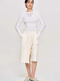 Source Unknown Tricots-Tricot A Manches Transparentes, Blanc