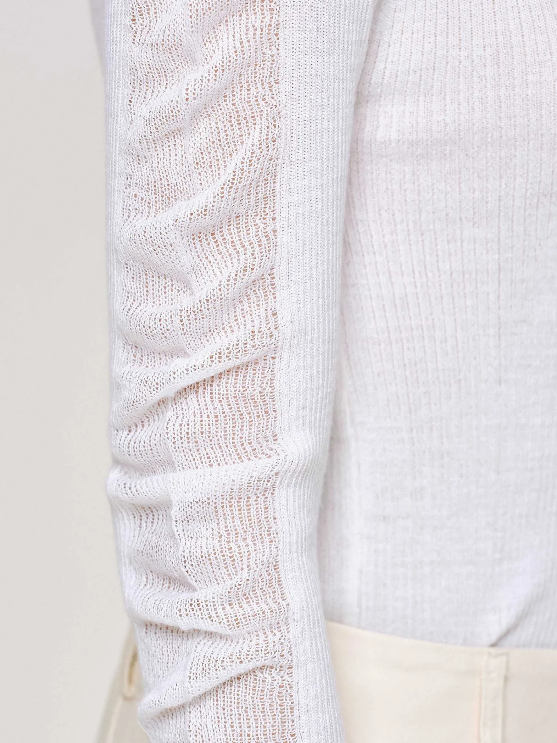 Source Unknown Tricots-Tricot A Manches Transparentes, Blanc