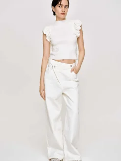Source Unknown Tricots-Tricot Cotele A Bulles, Blanc