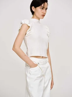 Source Unknown Tricots-Tricot Cotele A Bulles, Blanc
