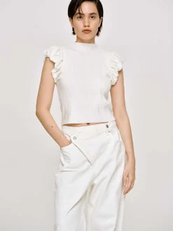 Source Unknown Tricots-Tricot Cotele A Bulles, Blanc