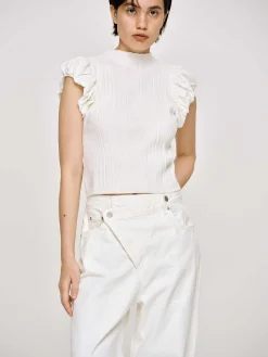 Source Unknown Tricots-Tricot Cotele A Bulles, Blanc