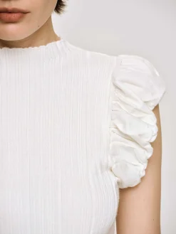 Source Unknown Tricots-Tricot Cotele A Bulles, Blanc