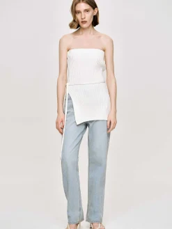 Source Unknown Tricots-Tricot Cotele Long Fendu, Blanc