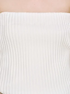 Source Unknown Vêtements-Tricot Cotele Long Fendu, Blanc