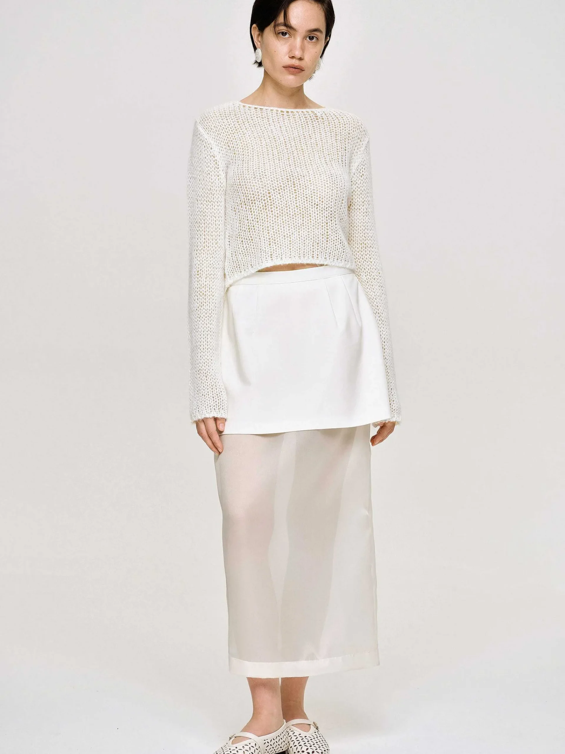 Source Unknown Tricots-Tricot Semi-Transparent, Bouleau