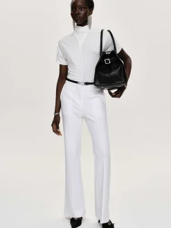 Source Unknown Hauts-T-Shirt A Col Croise Daye, Blanc