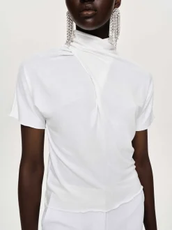 Source Unknown Hauts-T-Shirt A Col Croise Daye, Blanc