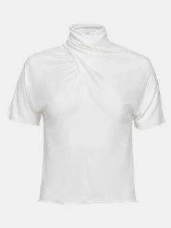 Source Unknown Vêtements-T-Shirt A Col Croise Daye, Blanc