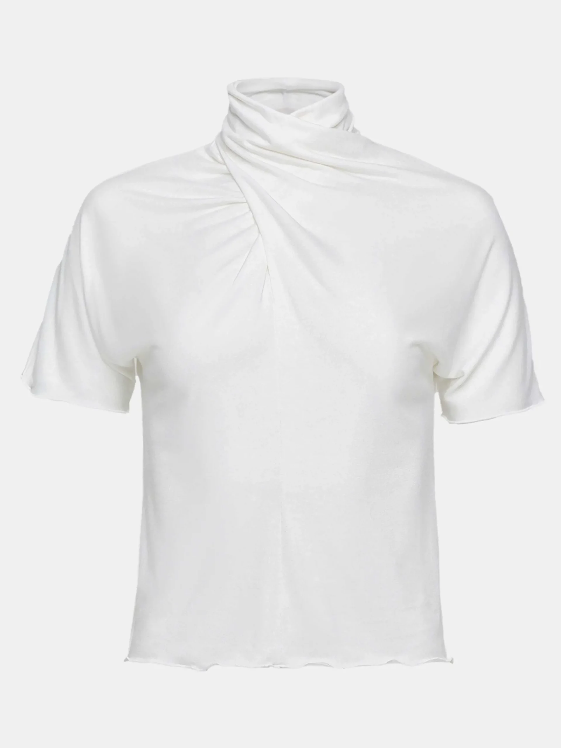 Source Unknown Vêtements-T-Shirt A Col Croise Daye, Blanc