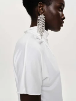 Source Unknown Vêtements-T-Shirt A Col Croise Daye, Blanc