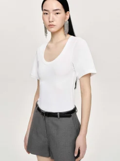 Source Unknown Accessoires-T-Shirt Deep U, Blanc
