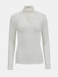 Source Unknown Vêtements-T-Shirt En Laine A Col Croise Daye, Blanc