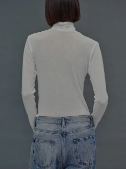 Source Unknown Vêtements-T-Shirt En Laine A Col Croise Daye, Blanc