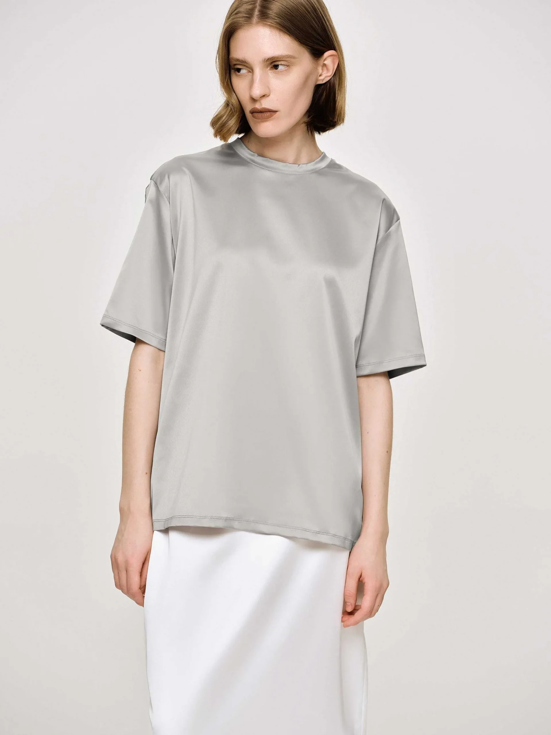 Source Unknown Accessoires-T-Shirt En Satin, Argent
