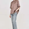 Source Unknown Accessoires-T-Shirt En Satin Soyeux, Haricot Rouge