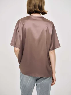 Source Unknown Accessoires-T-Shirt En Satin Soyeux, Haricot Rouge