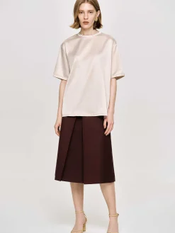 Source Unknown Accessoires-T-Shirt En Satin Soyeux, Rose