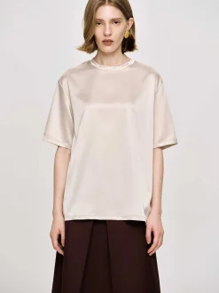 Source Unknown Accessoires-T-Shirt En Satin Soyeux, Rose