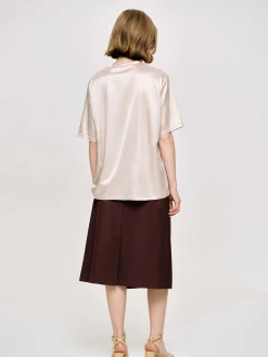 Source Unknown Accessoires-T-Shirt En Satin Soyeux, Rose