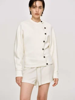 Source Unknown Accessoires-Veste A Boutons Decales, Creme