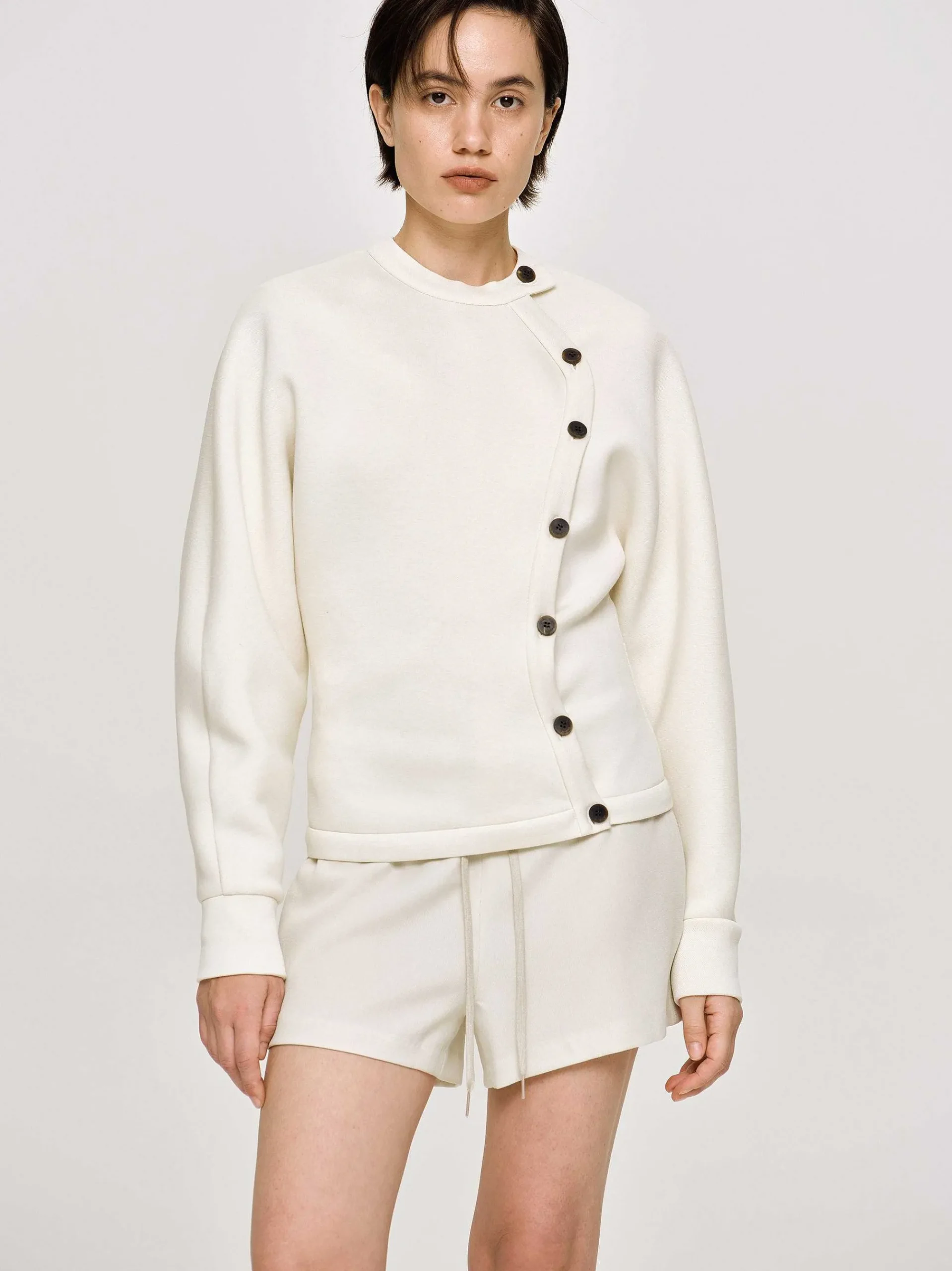 Source Unknown Accessoires-Veste A Boutons Decales, Creme