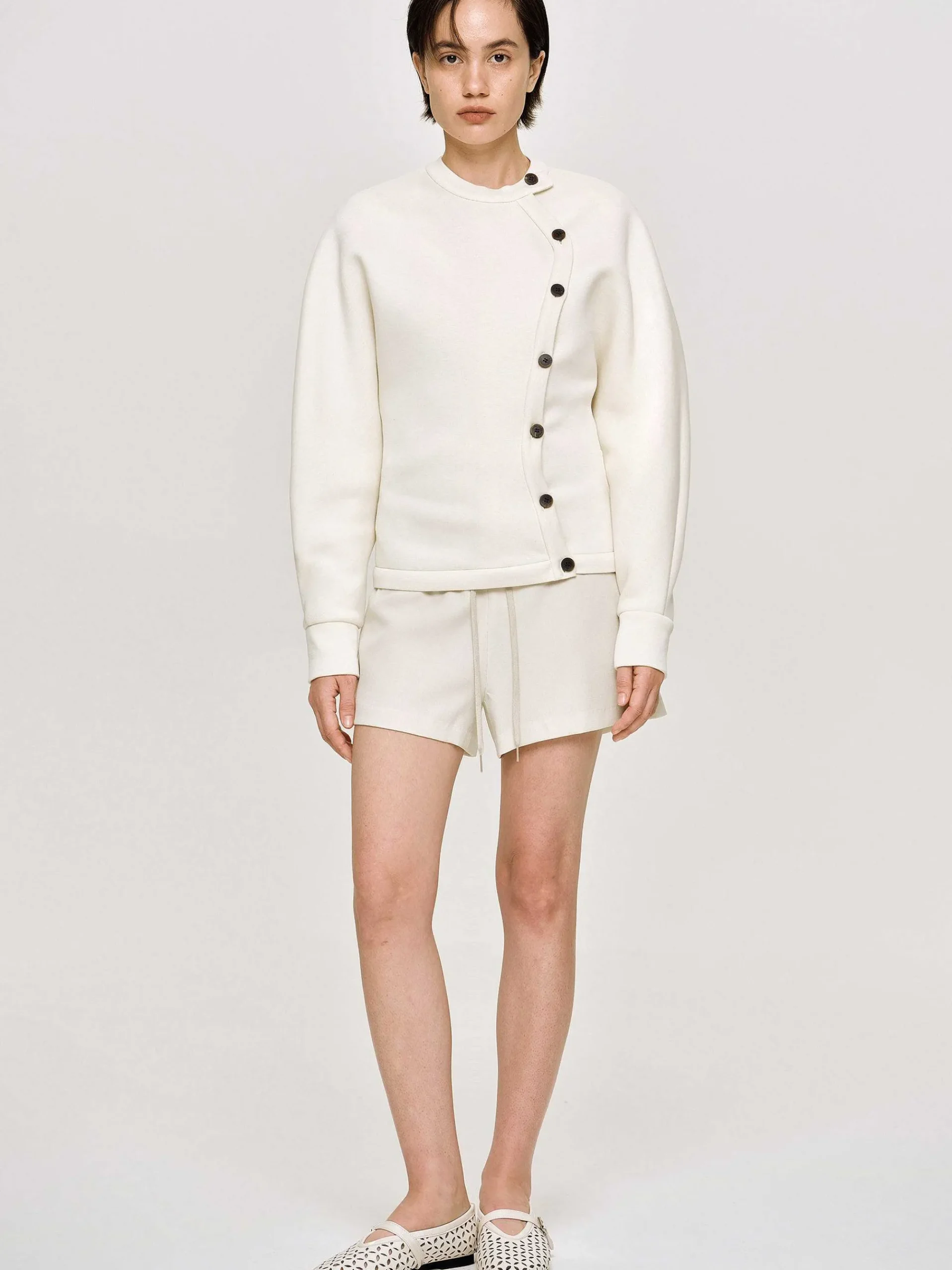 Source Unknown Accessoires-Veste A Boutons Decales, Creme