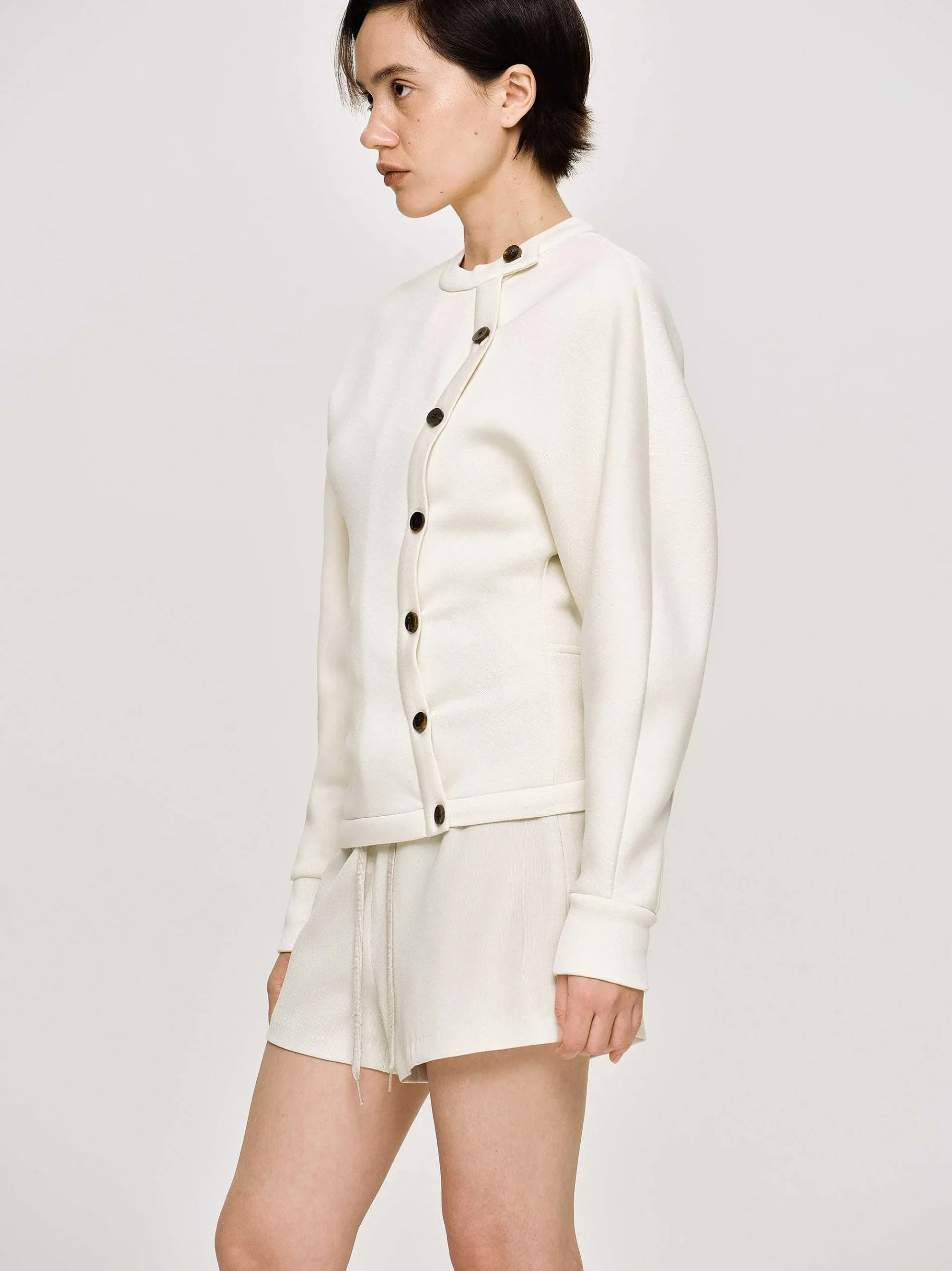 Source Unknown Accessoires-Veste A Boutons Decales, Creme