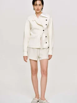 Source Unknown Accessoires-Veste A Boutons Decales, Creme