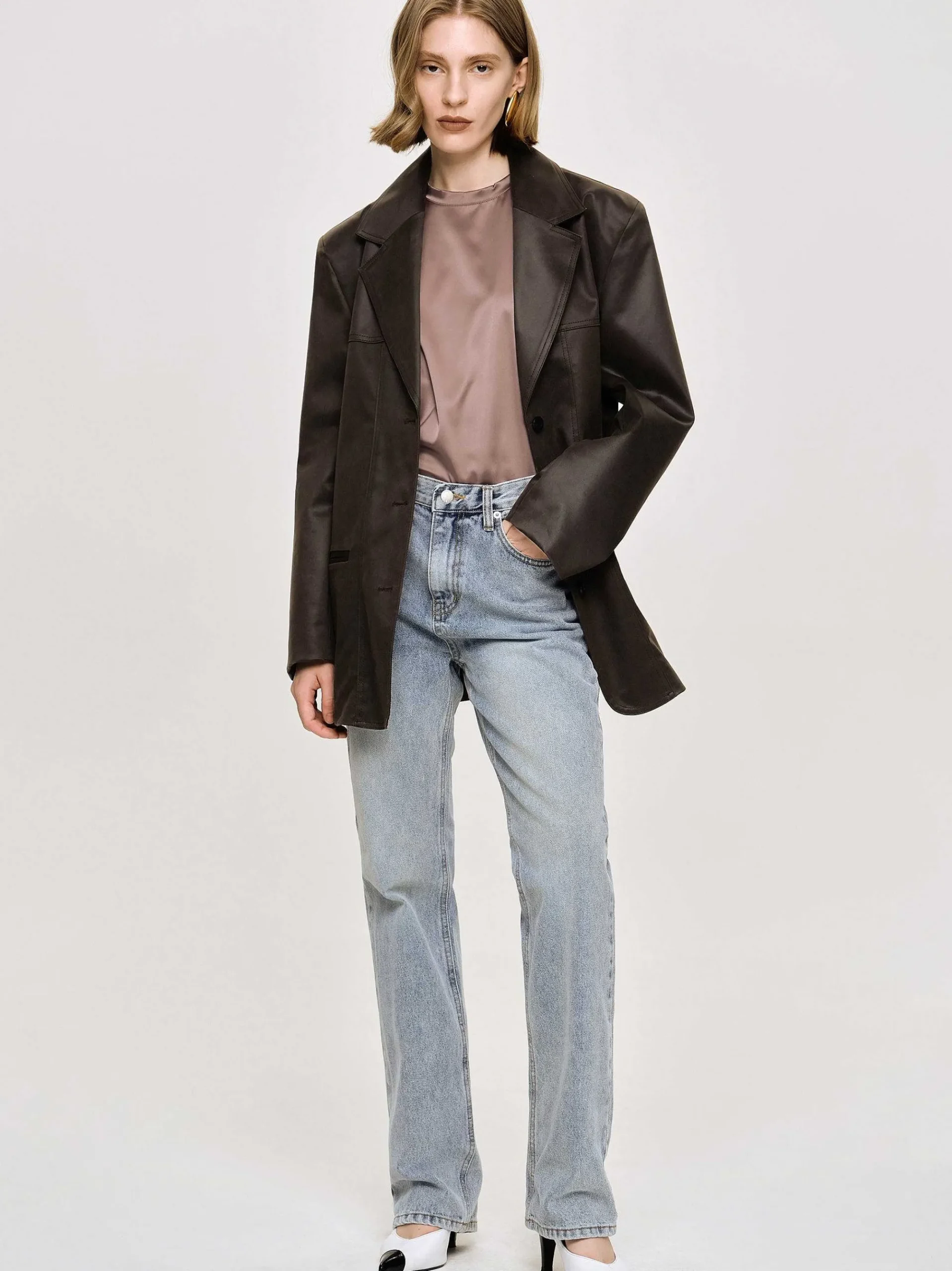 Source Unknown Vêtements D'Exterieur-Veste En Simili Cuir Lave, American Bronze
