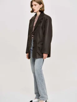 Source Unknown Vêtements D'Exterieur-Veste En Simili Cuir Lave, American Bronze