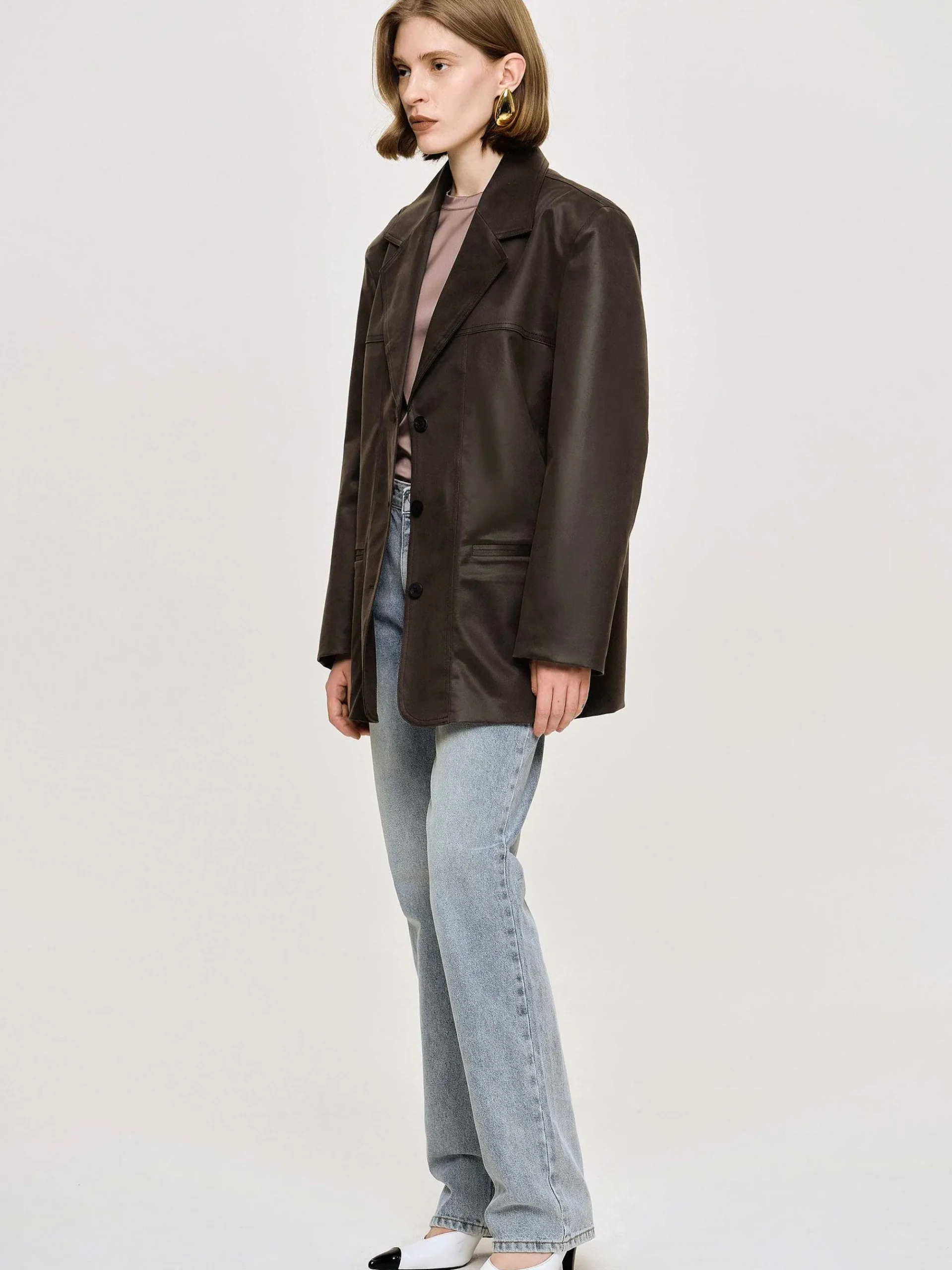 Source Unknown Vêtements D'Exterieur-Veste En Simili Cuir Lave, American Bronze