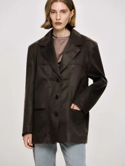Source Unknown Vêtements D'Exterieur-Veste En Simili Cuir Lave, American Bronze
