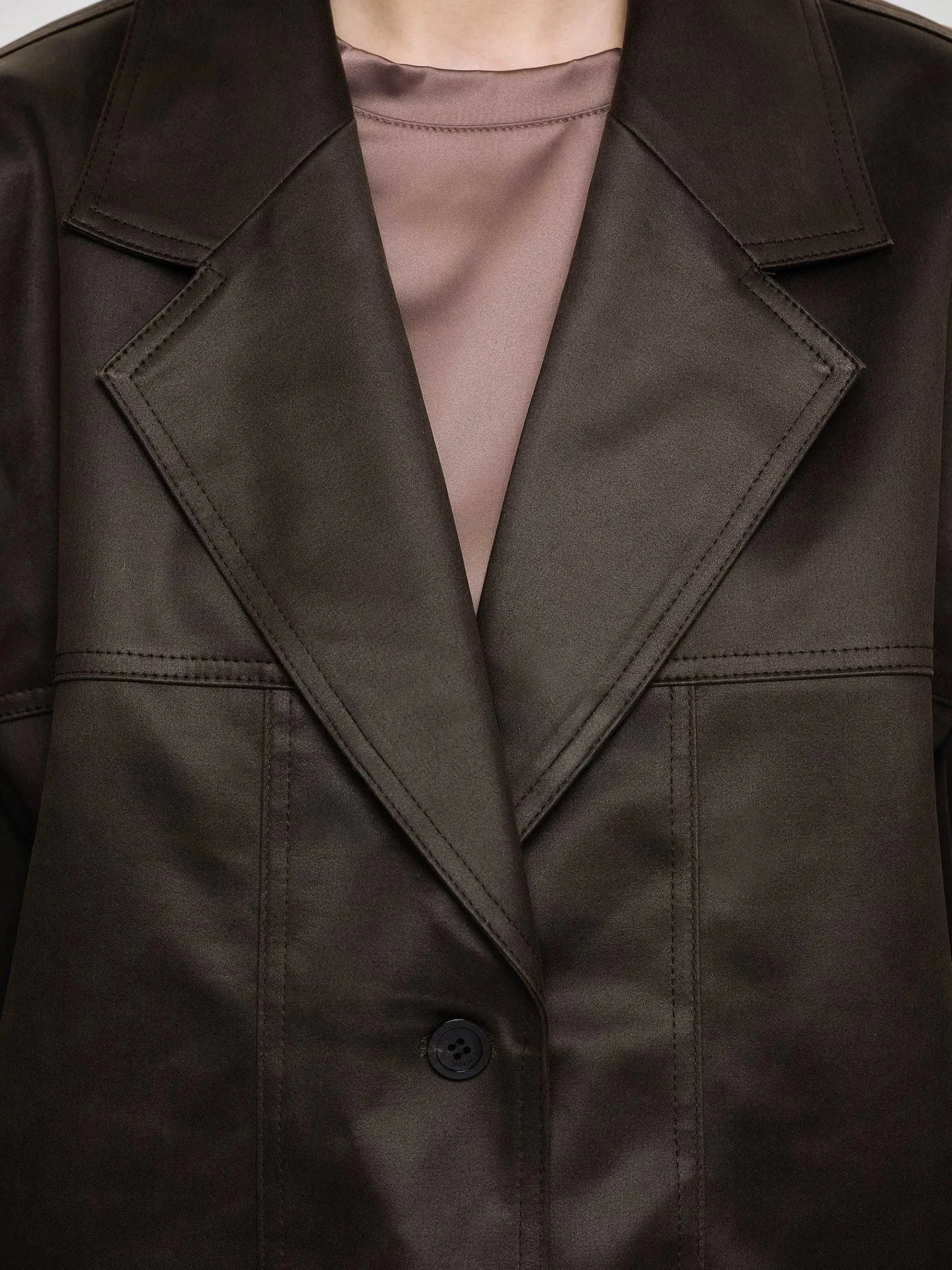 Source Unknown Vêtements D'Exterieur-Veste En Simili Cuir Lave, American Bronze