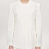 Source Unknown Accessoires-Veste Fendue A Taille Cintree, Ivoire