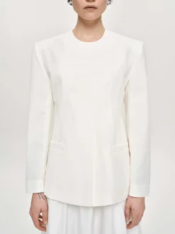 Source Unknown Accessoires-Veste Fendue A Taille Cintree, Ivoire