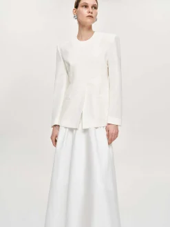 Source Unknown Accessoires-Veste Fendue A Taille Cintree, Ivoire