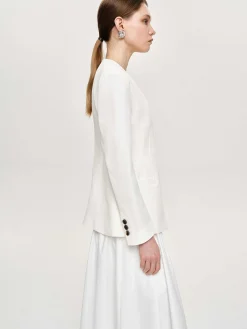 Source Unknown Accessoires-Veste Fendue A Taille Cintree, Ivoire