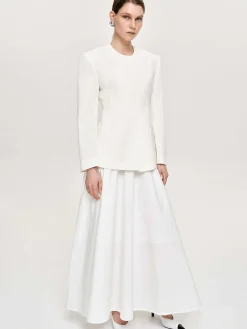 Source Unknown Accessoires-Veste Fendue A Taille Cintree, Ivoire