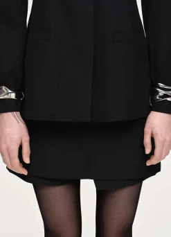 Source Unknown Accessoires-Veste Fendue A Taille Cintree, Noir