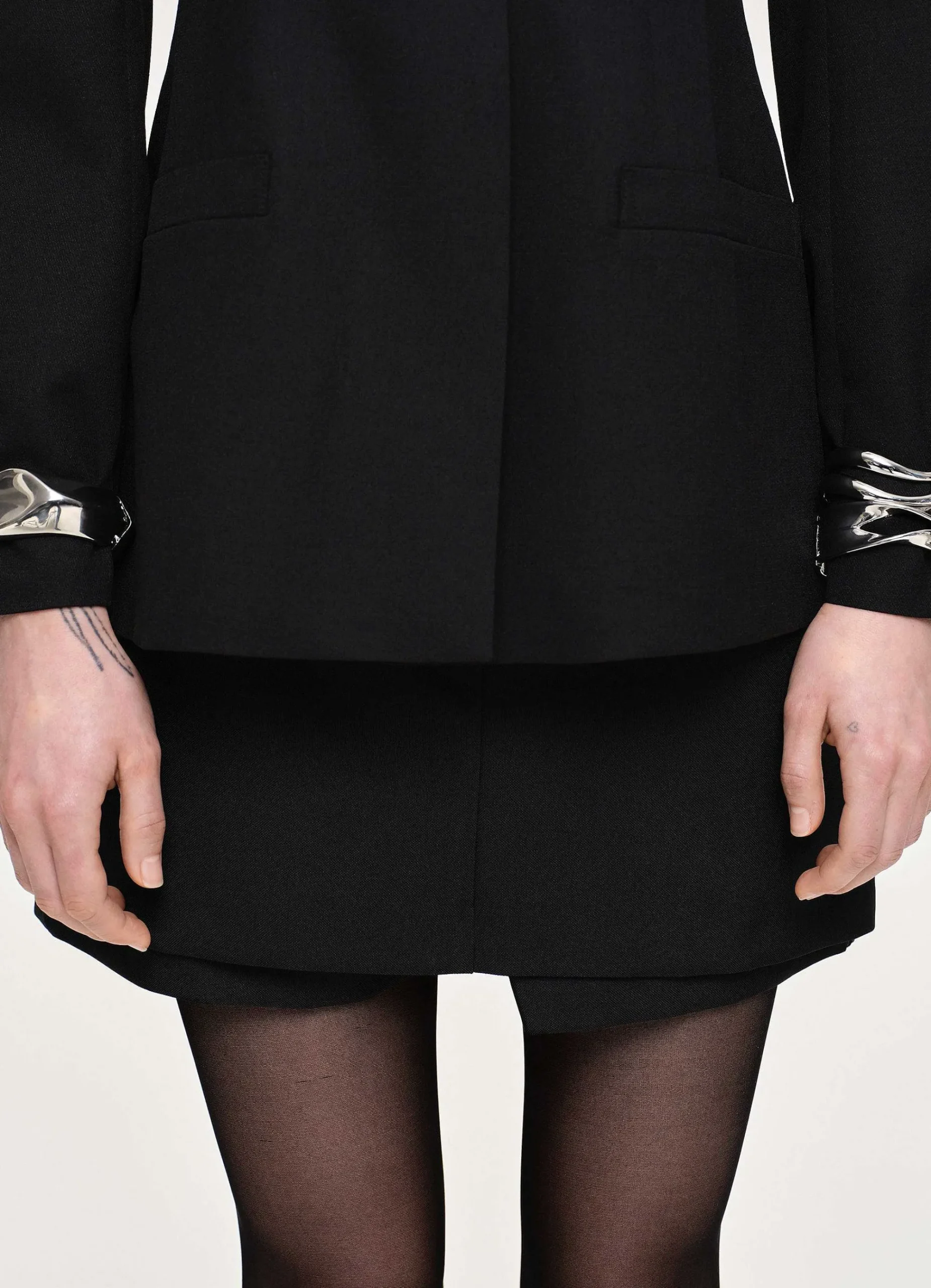 Source Unknown Accessoires-Veste Fendue A Taille Cintree, Noir