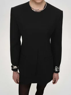Source Unknown Accessoires-Veste Fendue A Taille Cintree, Noir
